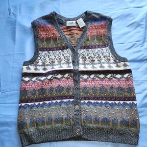 VTG NORTHERN REFLECTIONS WOMEN'S WOOL-COTTON VEST MULTICOLOR SIZE LARGE